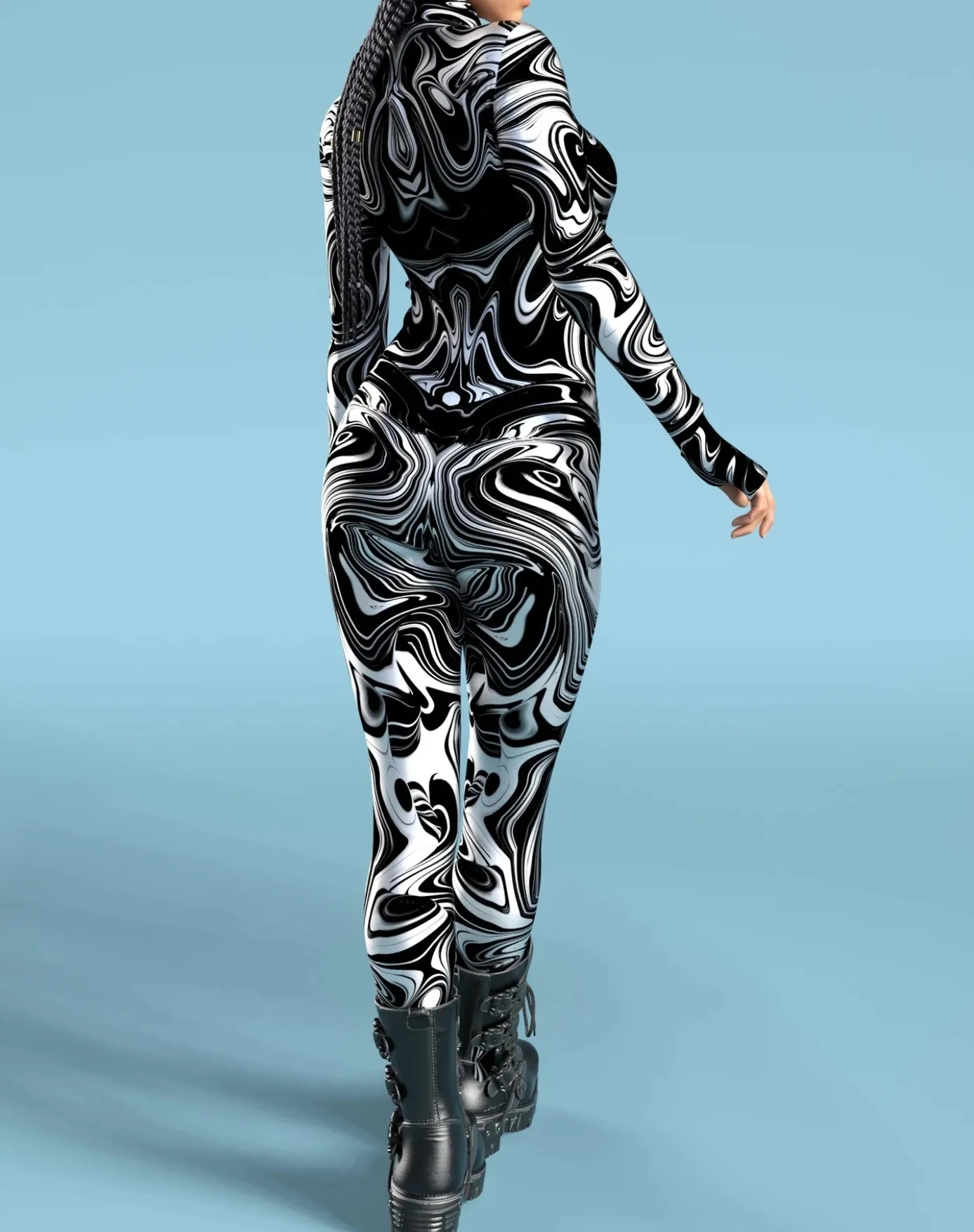 Bunter Regenbogen Abstrakte Geometrie Aerial Yoga Anzug Damen Enger Jumpsuit Karneval Urlaub Party Cosplay Kostüme Ausgefallener Bodysuit – Detail 26