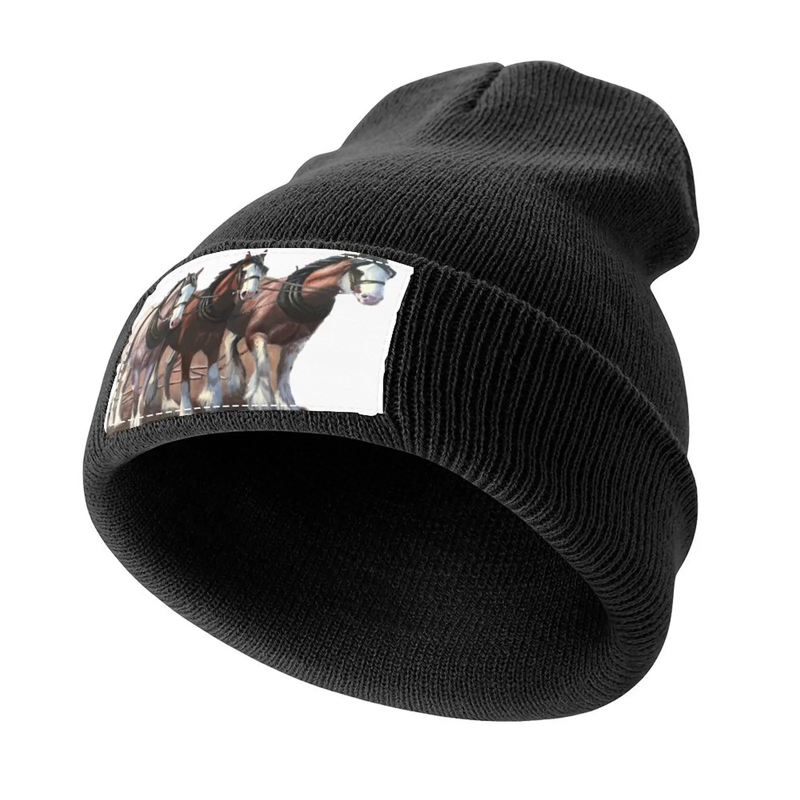 Clydesdale Horses Knitted Cap Big Size Hat Visor Caps For Men Women's