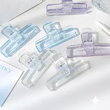 Ins 심플한 종이 클립 투명 아크릴 클립 스크랩북 스티커 보관 클립, 학생용품 사랑스러운 문구