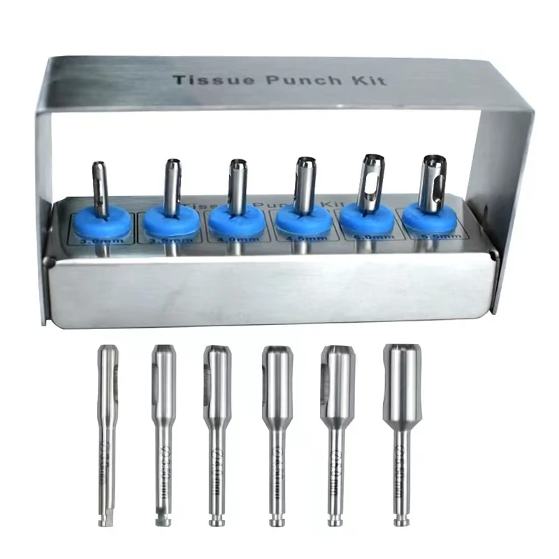 6pcs Dental Implant Trephine Bur Tissue Punch Stainless steel Planting Tools Dental Implant Tissue Punch Surgical Tools