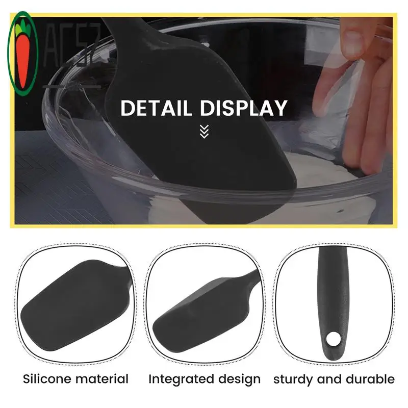AC52-3 Pcs Silicone Spatula Black High Temperature Resistant Bpa-Free Rubber Spatula Cooking And Baking Kitchen Spatula