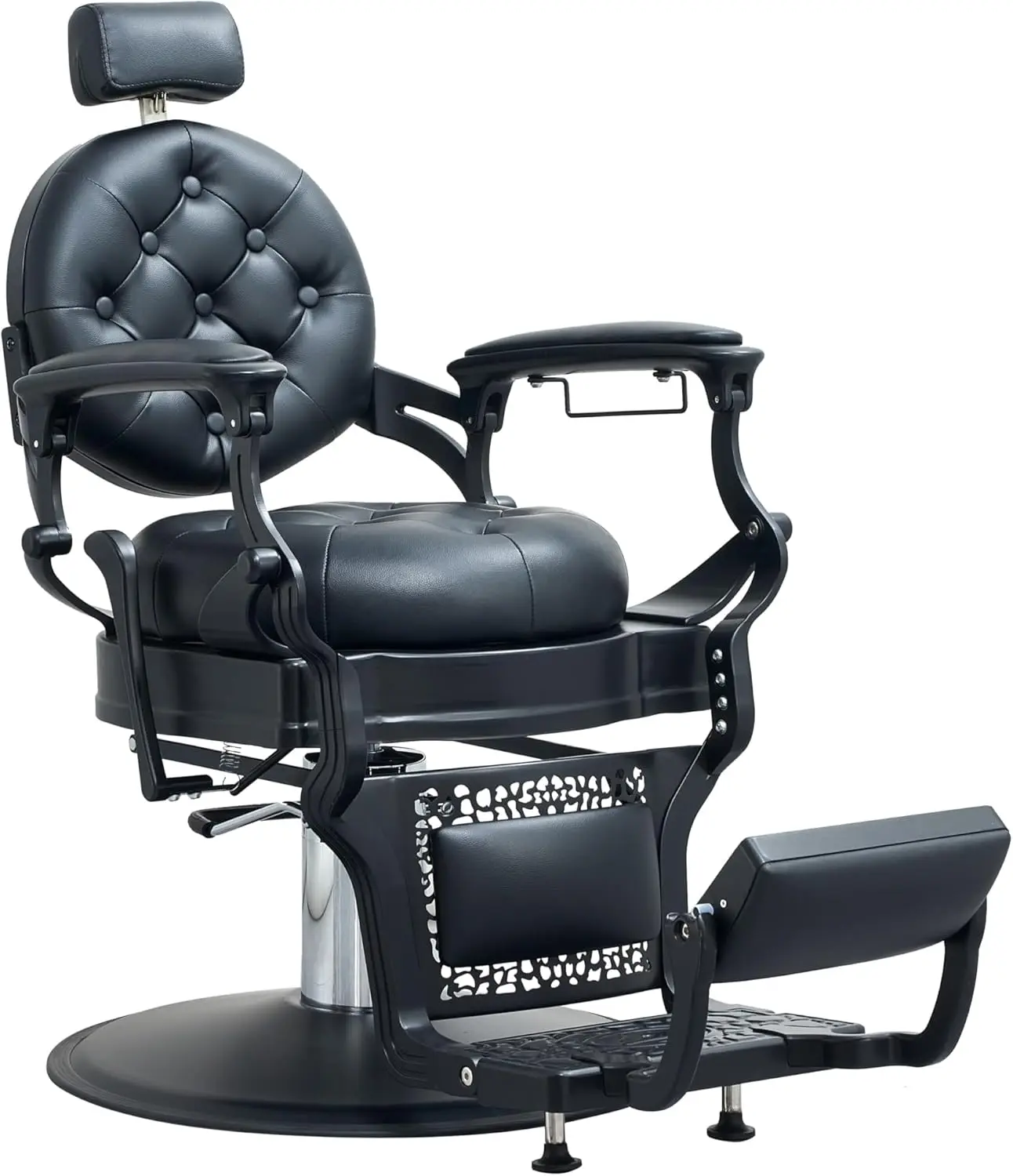 

Vintage Barber Chair for Barbershop,Heavy Duty Recline Salon Chair for Hair Beauty Stylist Tattoo Home (Black)