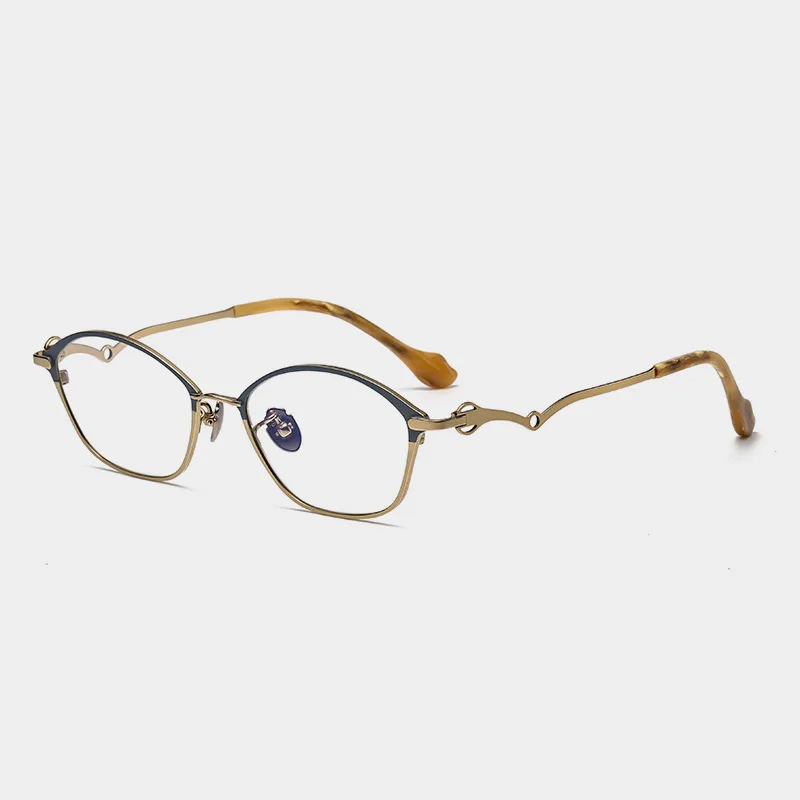 

New Pure Titanium Academy Style Colored Optical Frame Fresh Commuting Versatile Glasses Frame Customizable Prescription Glasses