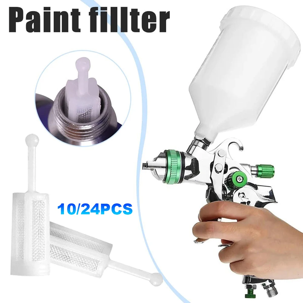 

10/24Pcs Gravity Type Feed Spray Gun Filters Fine Mesh Paint Filter Disposable HVLP Filter Nylon Fits Most Gravity Feed Sprayers