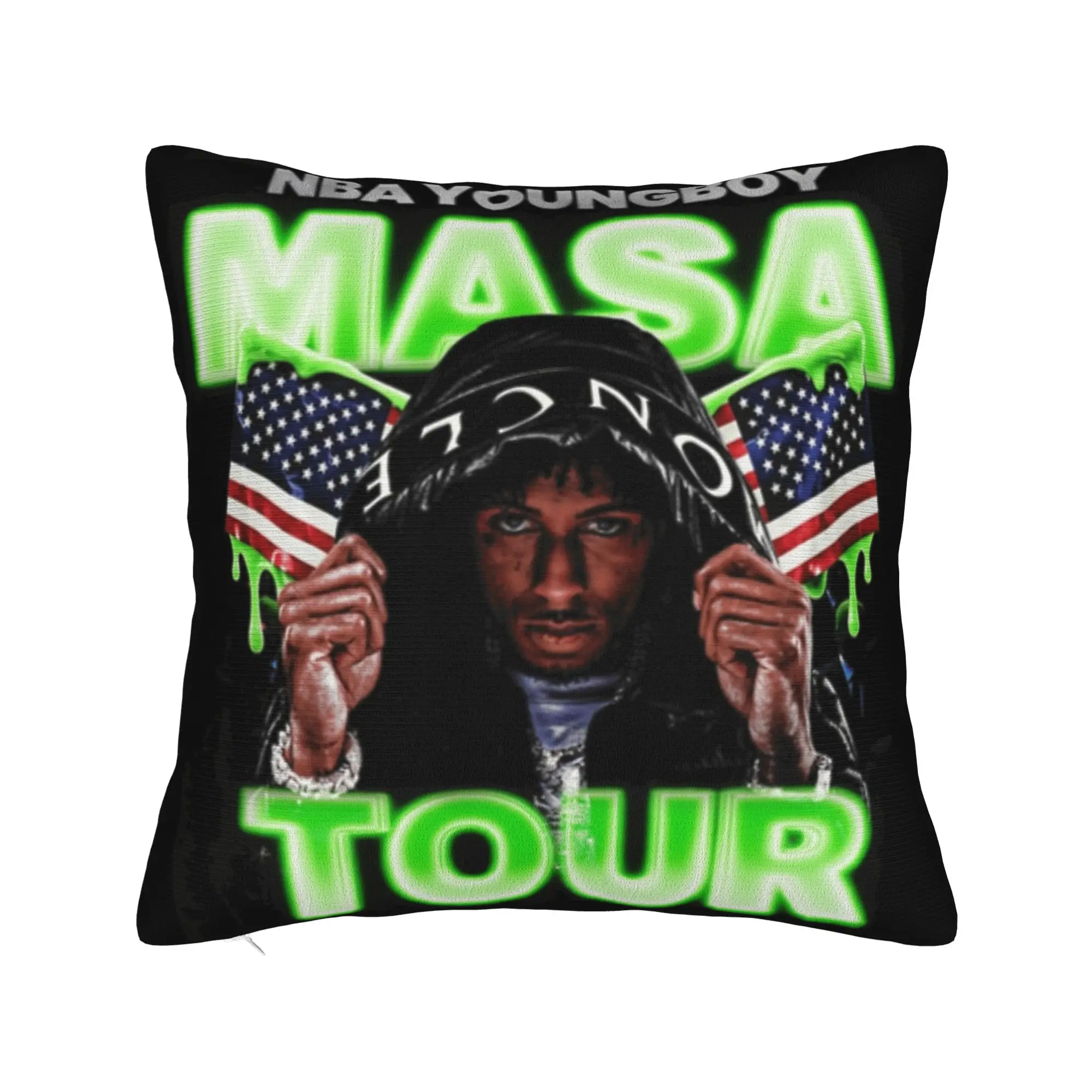 

Decorative Pillowcase Rapper Young Boy Never Broke Again MASA Tour 2025 Car Throw Pillow Case Cover Zipper Multiple Sizes