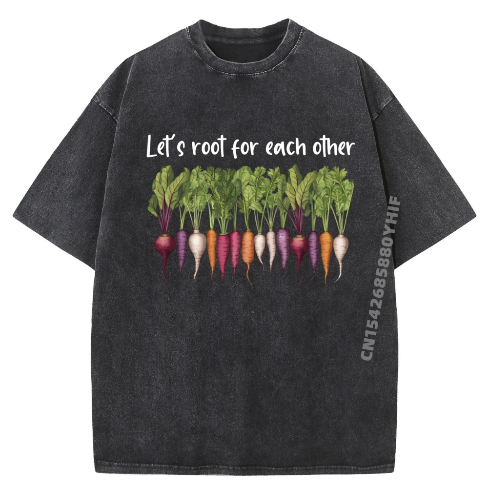 

Let Root For Each Other Mans Tees Cool T-shirt Man Hip Hop Graphic Tee Shirts Mens Retro Washed Clothes