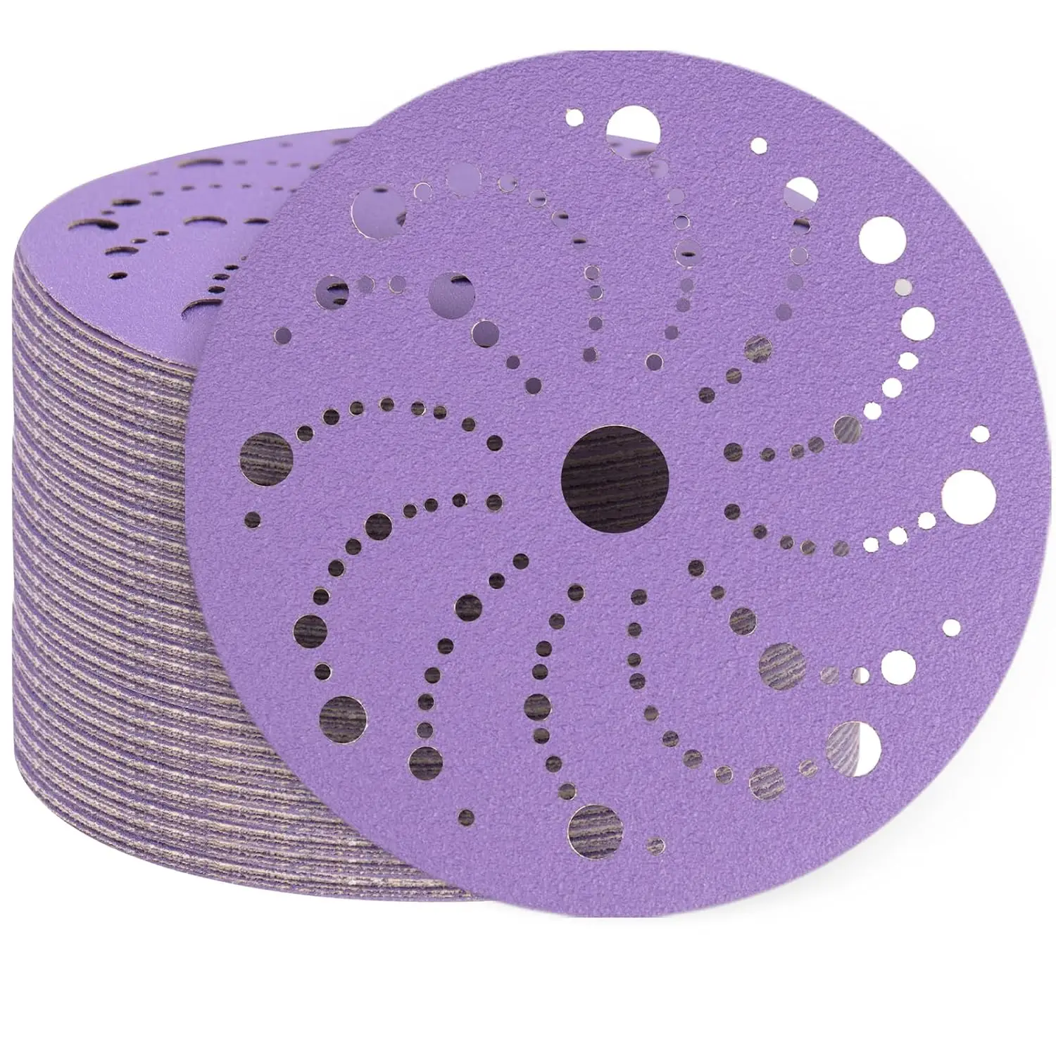 

6 Inch Sanding Discs 50PCS Ceramic Hook and Loop Orbital Sander Sandpaper 120 Grit Multi-Hole Pattern Abrasive Sanding Disc