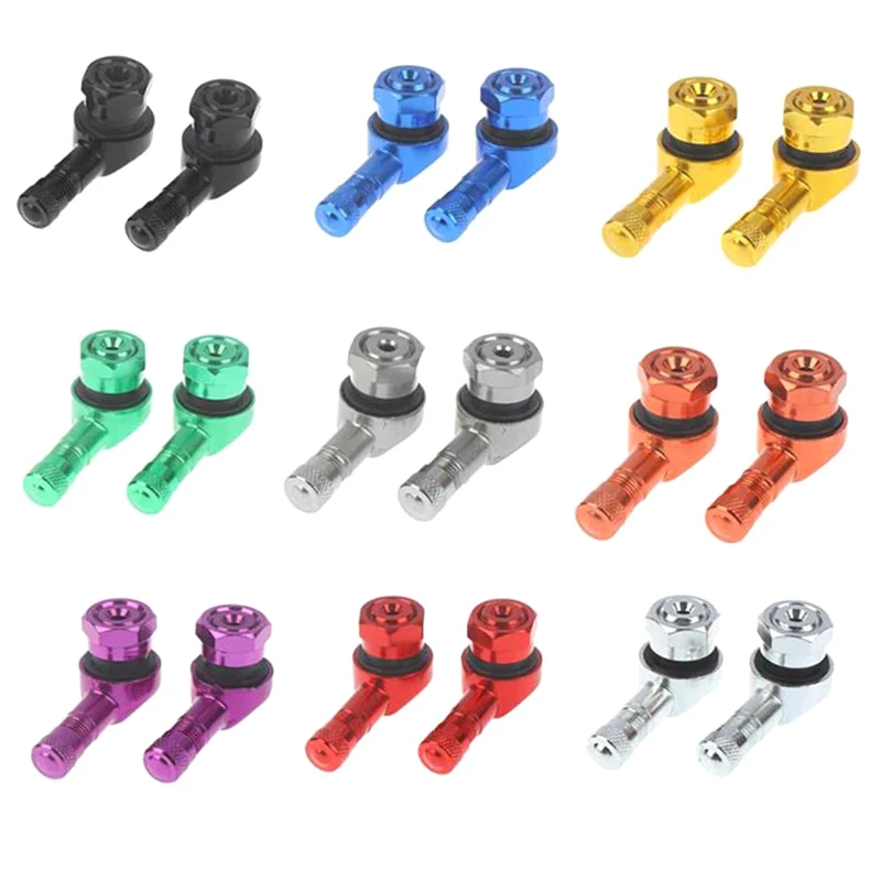 1Pc Motorcycle Rim 90 Degree Angle Aluminum Alloy Valve Motorcycle Wheel Tire Tubeless Valve Stems For Car Bike Rim Wheel Parts