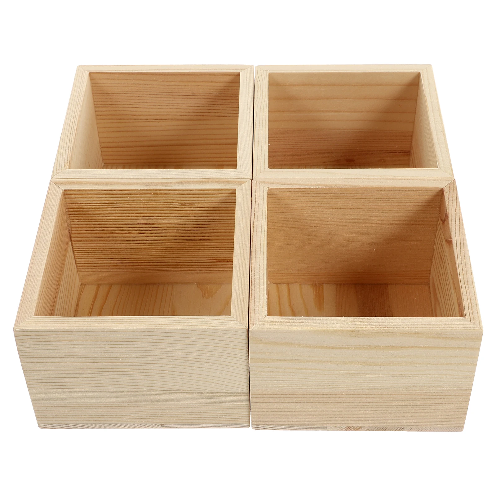 

4pcs Wooden Storage Boxes Diy Gift Wrapping Boxes For Jewelry Storage Organizer Small Wood Box Durable Premium Material Ideal