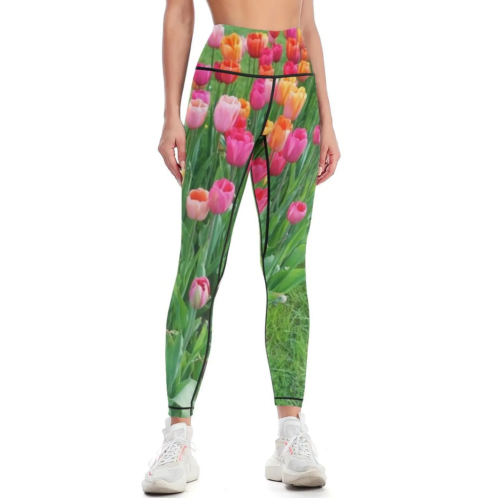 

Tulips colours Leggings Tight fitting woman Sports pants woman Sweatpants Womens Leggings