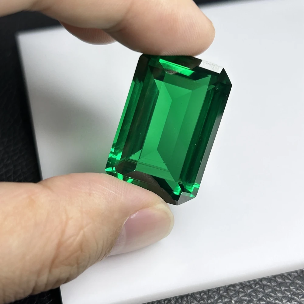 Meisidian Octagon 20X30MM  60 Carat Large Size Lab Created Grown Green Emerald Gemstone