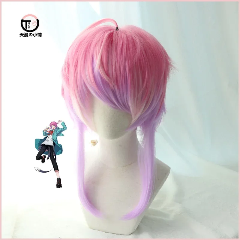 Division Rap Battle DRB Hypnosis Mic Cosplay Wig Pink Short Amemura Ramuda MC easy R Fling Posse Heat Resistant Wig   Wig Cap UY