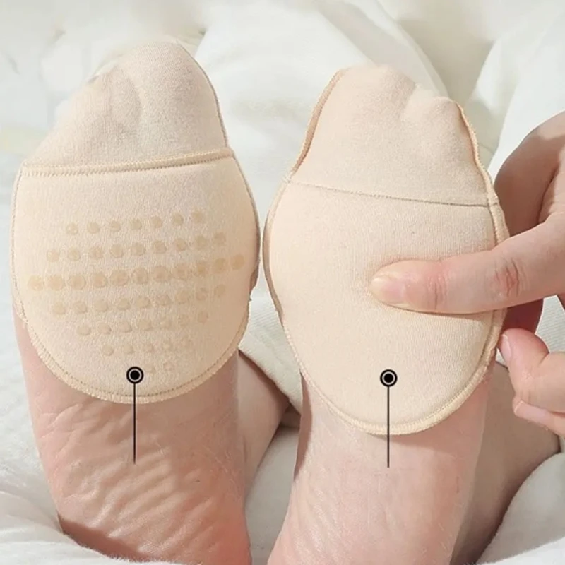 Силиконовые носки на половину ноги Носки с дышащей амортизацией Носки на высоком каблуке Подушечки для ног на половину ладони Мягкая губка Нескользящие полуноски