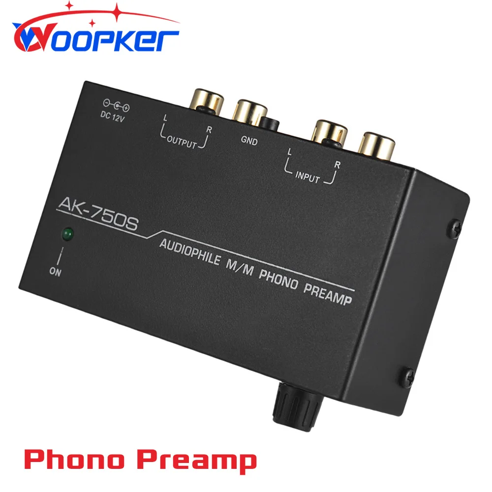 

Woopker Phono Preamp AK-750S Stereo Audio Preamplifier Turntable Front Amplifier with RCA Input / Output and Level Control