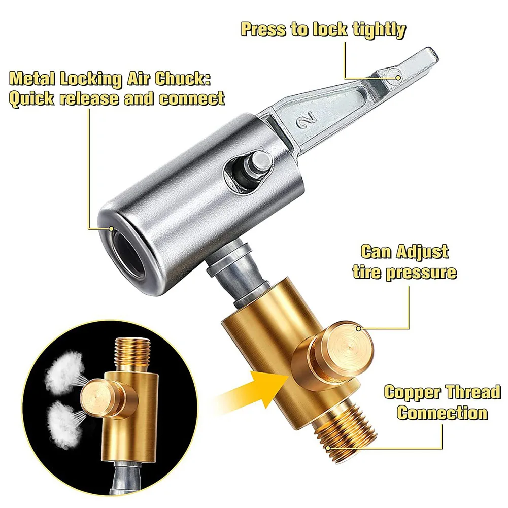 Tire Chuck Valve Clip Air Tools Wheel Connector Inflator Pump Truck Tyre 1* Tire Brass Car For Trucks Tire Chuck
