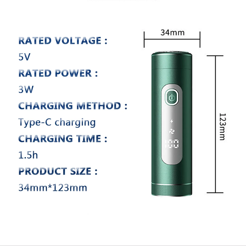 ماكينة حلاقة كهربائية للرجال MOTAWISH 9D ماكينة حلاقة صغيرة للسفر قابلة للشحن محمولة متعددة الوظائف للرجال