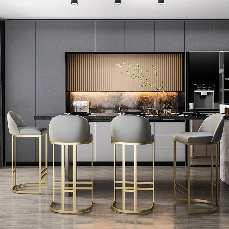 Cadeira de bar com design dourado, luxo contemporâneo, elegante, nórdico, cadeiras de balcão, alto, dobrável, acento, móveis para bar, clube