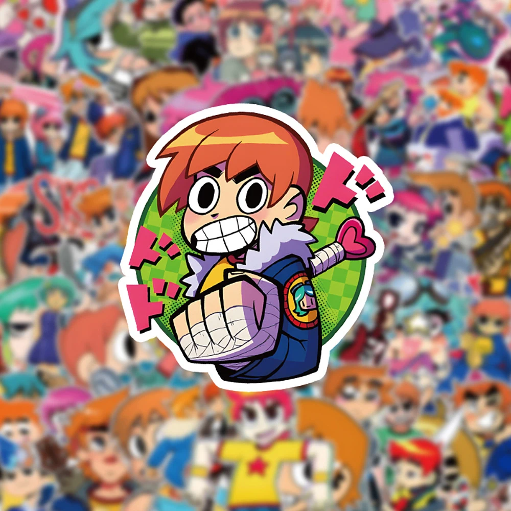 10/30/50pcs Cool Cartoon Anime Scott Pilgrim Waterproof Stickers Skateboard Fridge Laptop Travel Luggage Decoration Sticker Toys