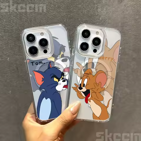 NEW Tom And Jerry Angry Cute Magsafe Case For Samsung Galaxy S25 S24 S23 S22 S21 Ultra Note10 Plus FE Magnetic Clear Hard Cover