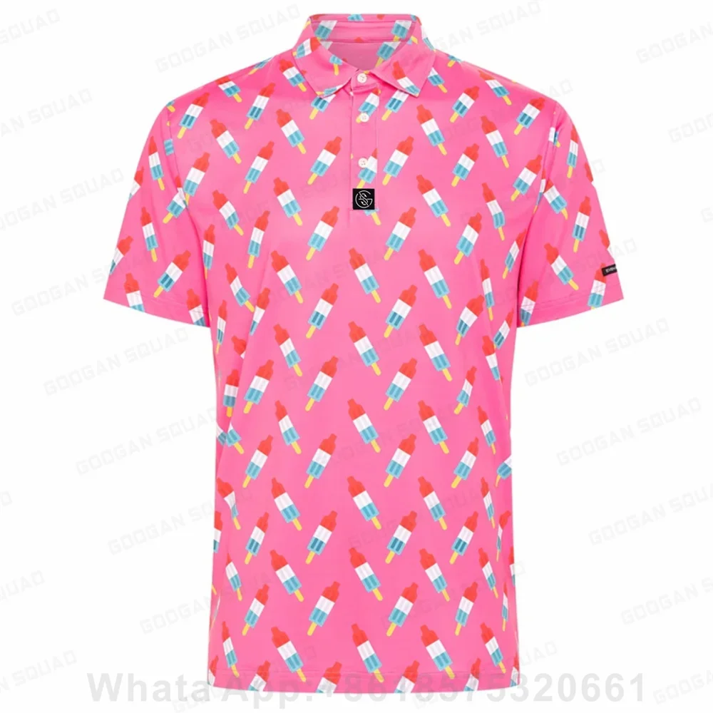 Polo Shirt Men Casual Short Sleeve Men Golden Flower Printed Baroque Shirt Summer Golf Polos Prom Party Shirt Tops