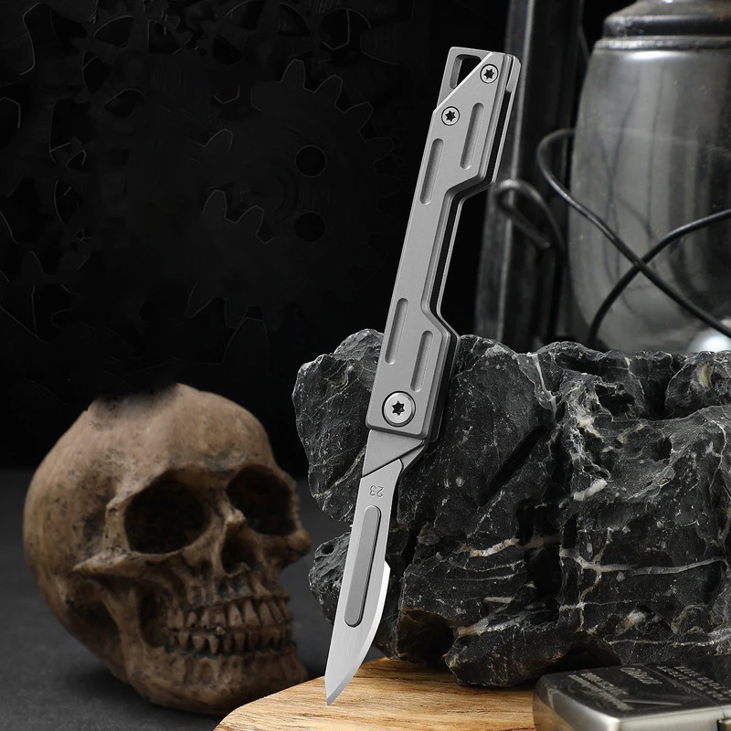 1/10PCS Stainless Steel Mini Knife Keychain Pendant Detachable Sharp Blade Portable Unboxing Sharp Mini Folding Knife