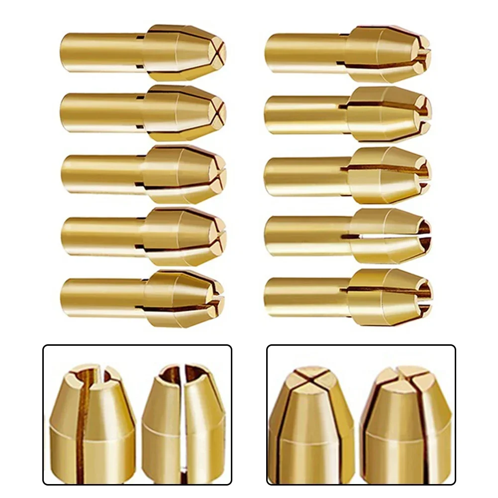 10pcs 4.2/4.8mm Shank Mini Drill Brass Collet Chuck For Dremel Rotary Tool Accessories High Quality Power Tool Parts