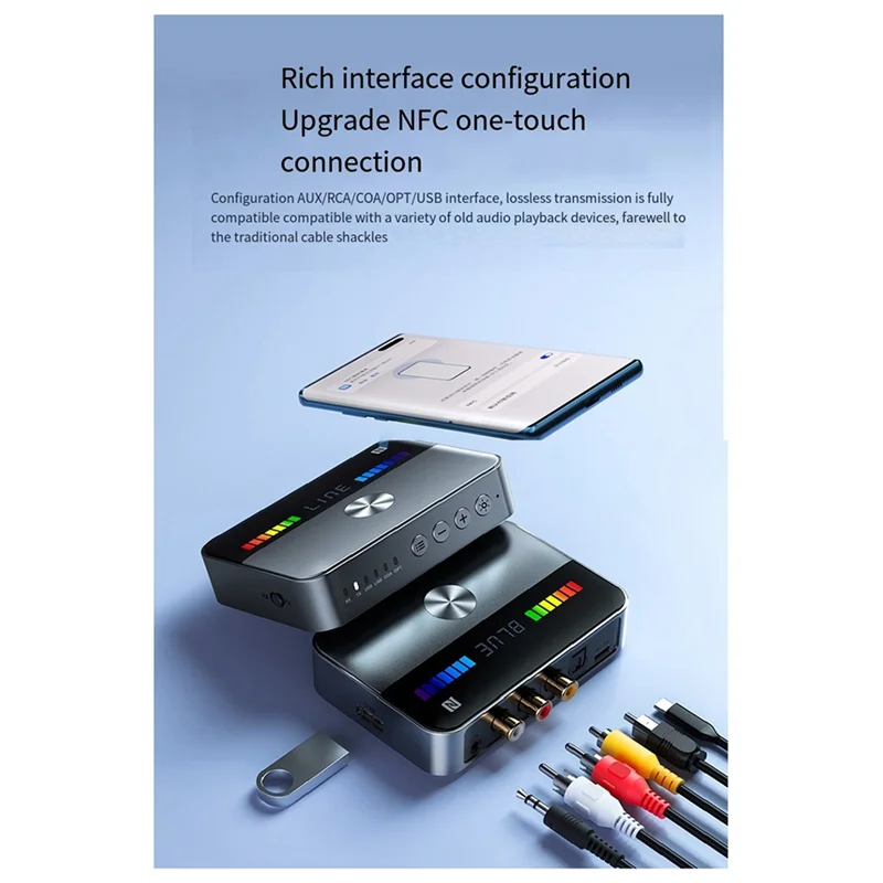 AA87 New NFC Bluetooth Adapter 5.3 Bluetooth Receiver Audio Computer Coaxial Transmitter Hifi Universal, Durable