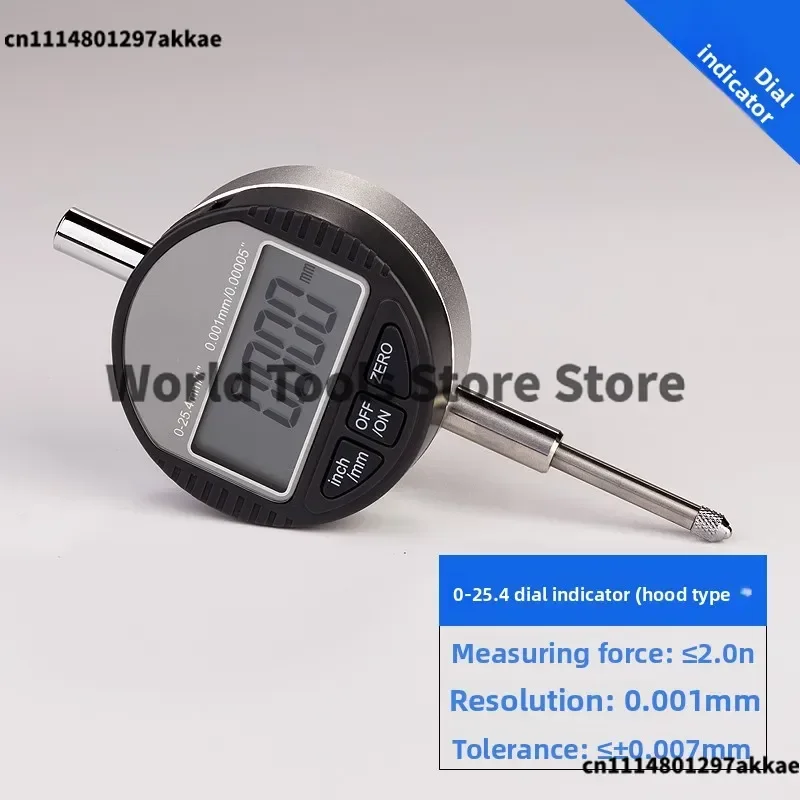 Digital Dial Indicator Gauge, Electronic Test Indicator 0-12.7/25.4/50/100mm, LCD Display Precision Measuring Tool