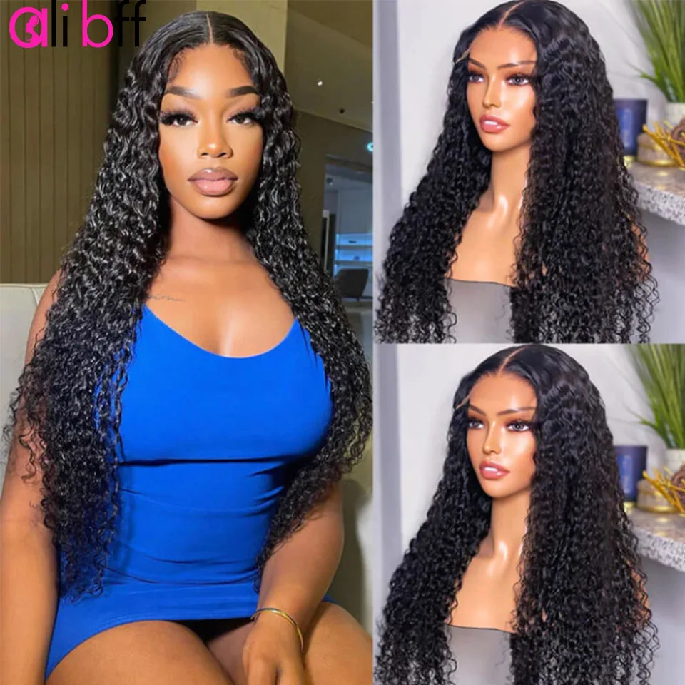 

Kinky curly human hair wigs For Women Curly Lace Frontal Wig 13x6 hd transparent Lace Front Wig Remy Water Deep Wave Lace Wigs