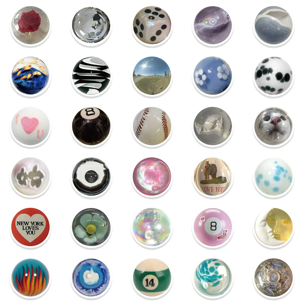 10/30/60PCS Aesthetic Glass Beads Stickers INS Style Decoration Suitcase Scrapbooking Phone Laptop Stationery Kid Toy 3D Sticker