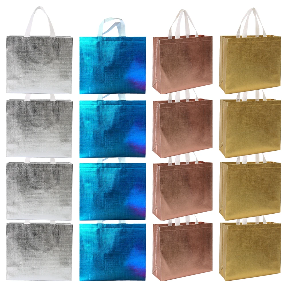 

20pcs Aluminum Coated Bags Shiny Gift Tote Film Pouches Rose Gold Silver Blue Storage Container Packaging