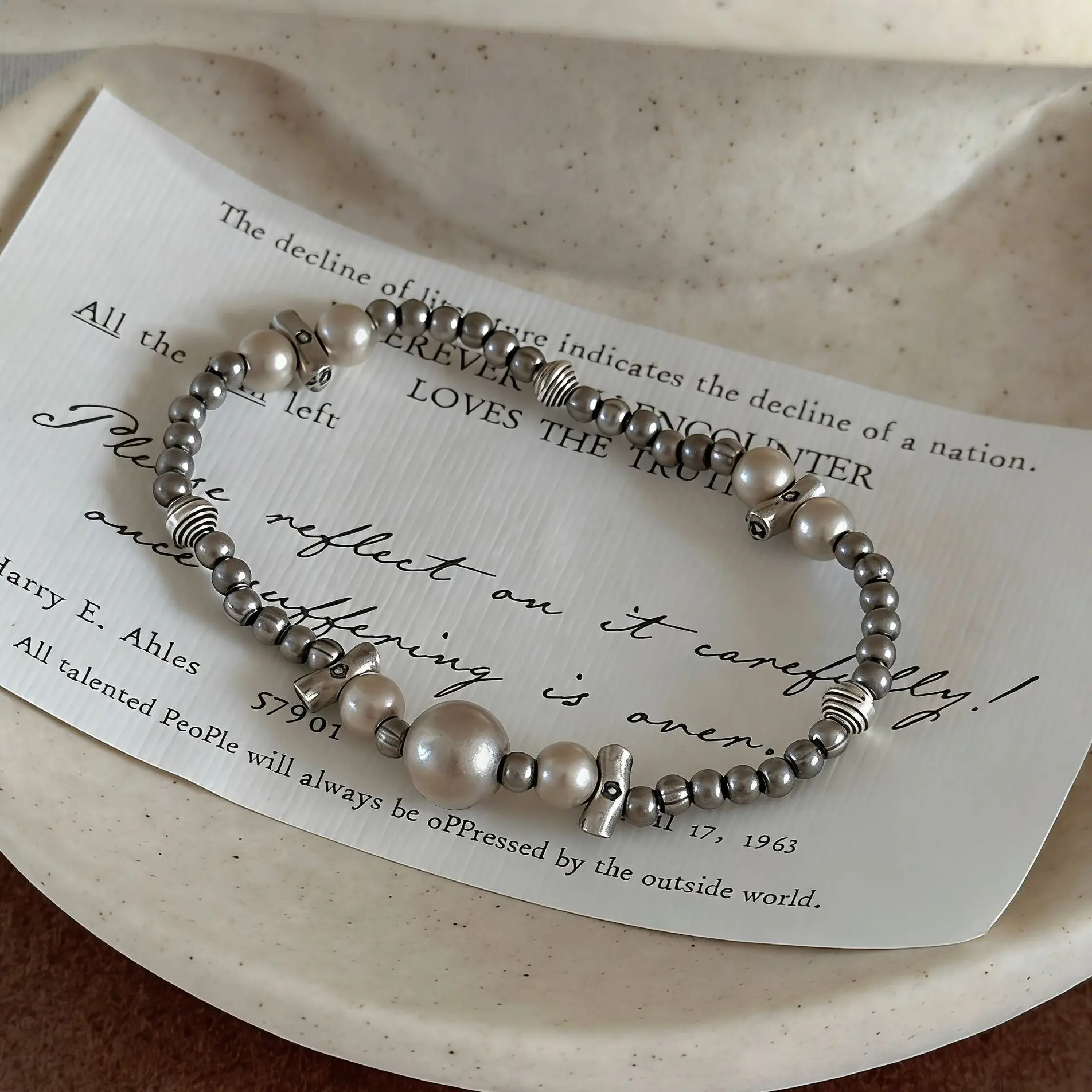 925 Sterling Silve Beaded Bracelet for Women Gift New Chinese Style Vintage Retro Jewelry Party Gift Dropship