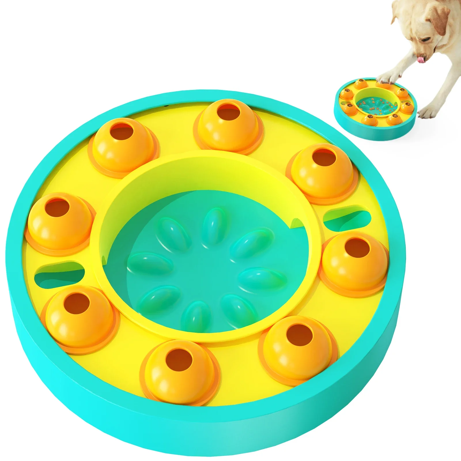 

Slow Feeder Increases Puppy IQ Puzzle Interactive Toy Food Dispenser Slowly Eats Non-slip Bowl Pet Cat And Dog Training Game