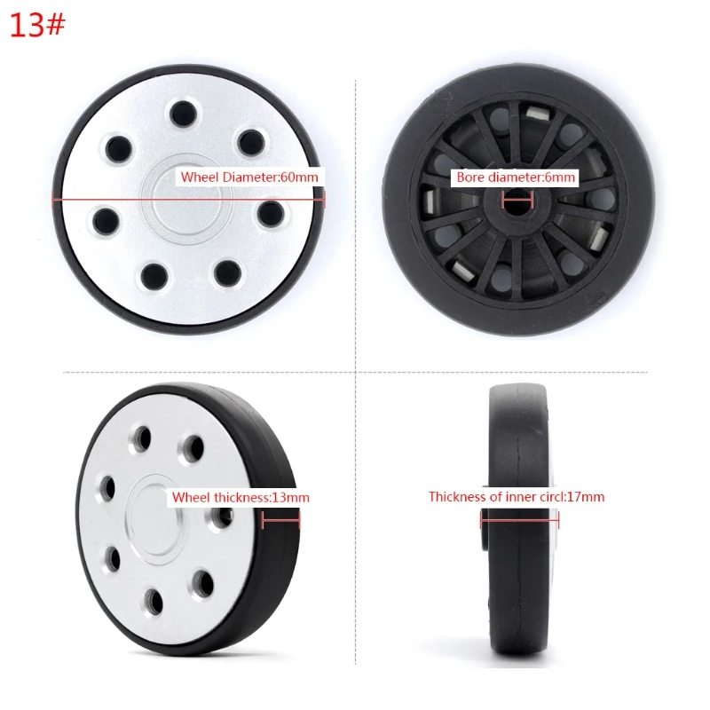 1PC Plastic Swivel Wheels Luggage Rotating Wheel Suitcase Replacement Casters Parts