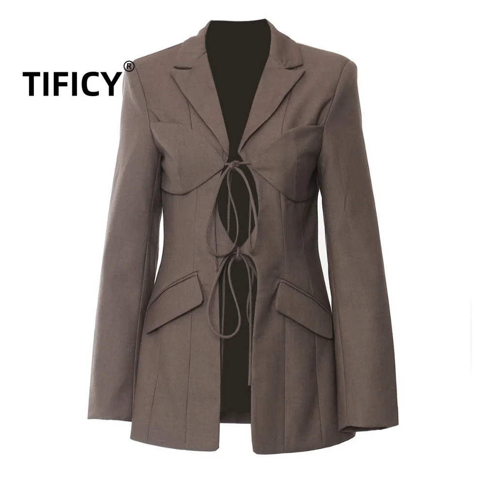 

High Street Slim Blazers Sexy Fashion Women's Irregular Cut Hollow Out Niche Streetwear Suit Jacket Top Women Clothing