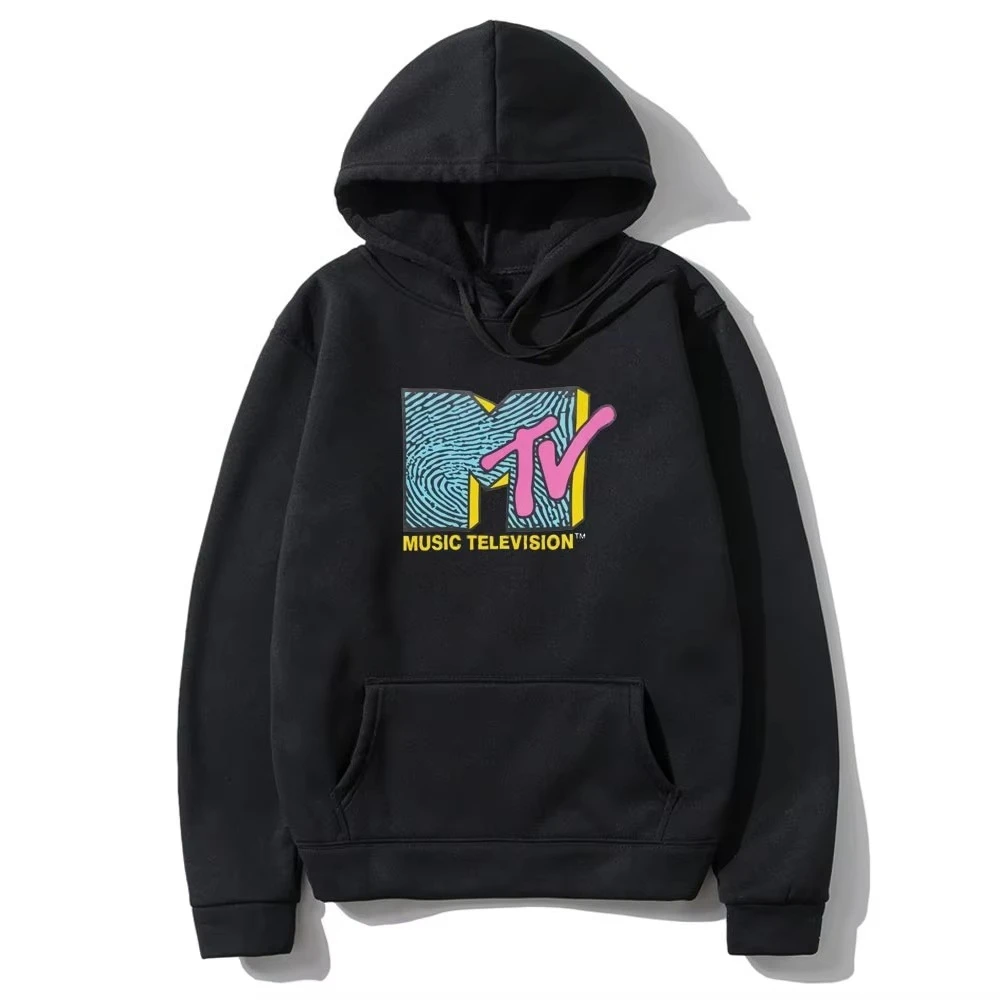 Mtv Music Television هوديي الرجال النساء موضة ريترو روك الهيب هوب التلفزيون هوديس هيذر رمادي موضة البلوز للجنسين الشارع الشهير #1