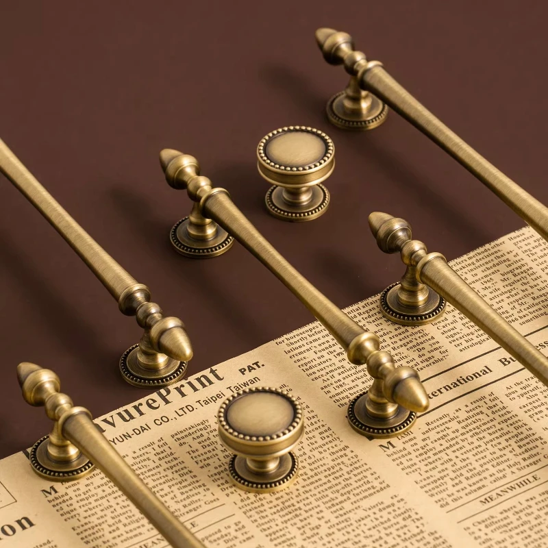 

Bronze Wardrobe Dresser Drawer Pull Solid Antique Brass Cabinet Handles Cupboard Door Knob Kitchen Cabinet Handles Bronze Pulls