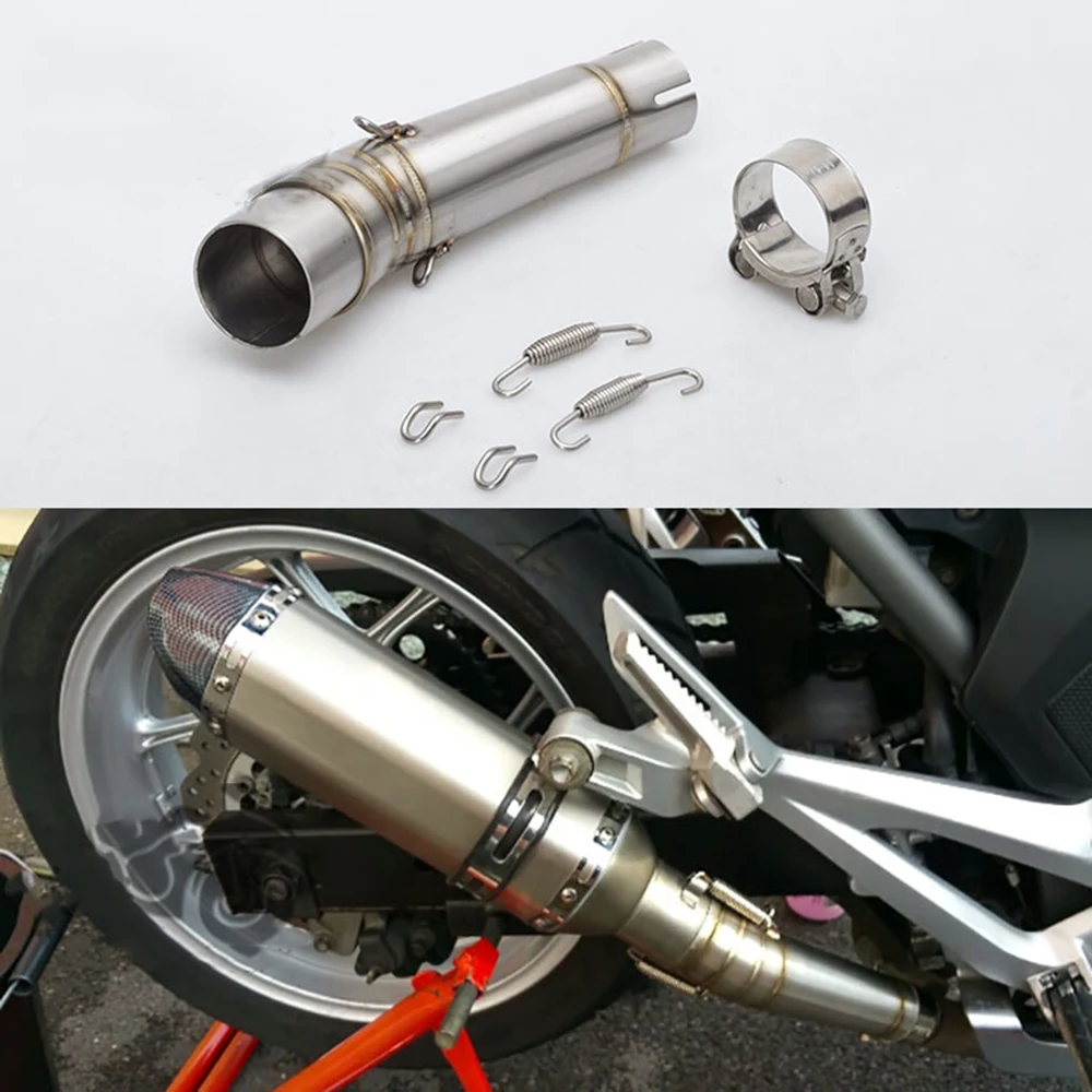 

Slip On Exhaust Motorcycle Muffler Exhaust Middle Link Pipe For HONDA NC700 NC750 NC750X NC 700 NC700 2012-2017