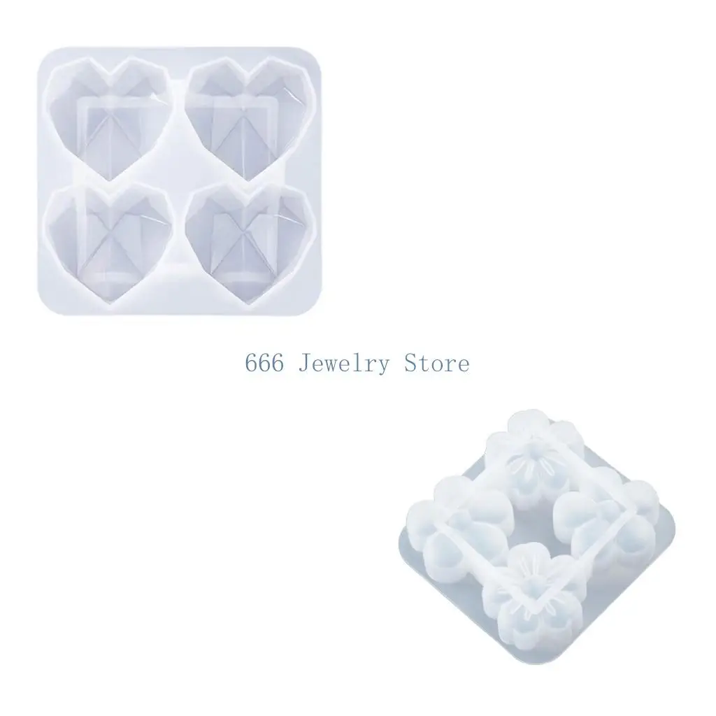 

F2TD силиконовая форма на день Святого Валентина для изготовления брелоков с цветочным сердечком, подвесок, подарков