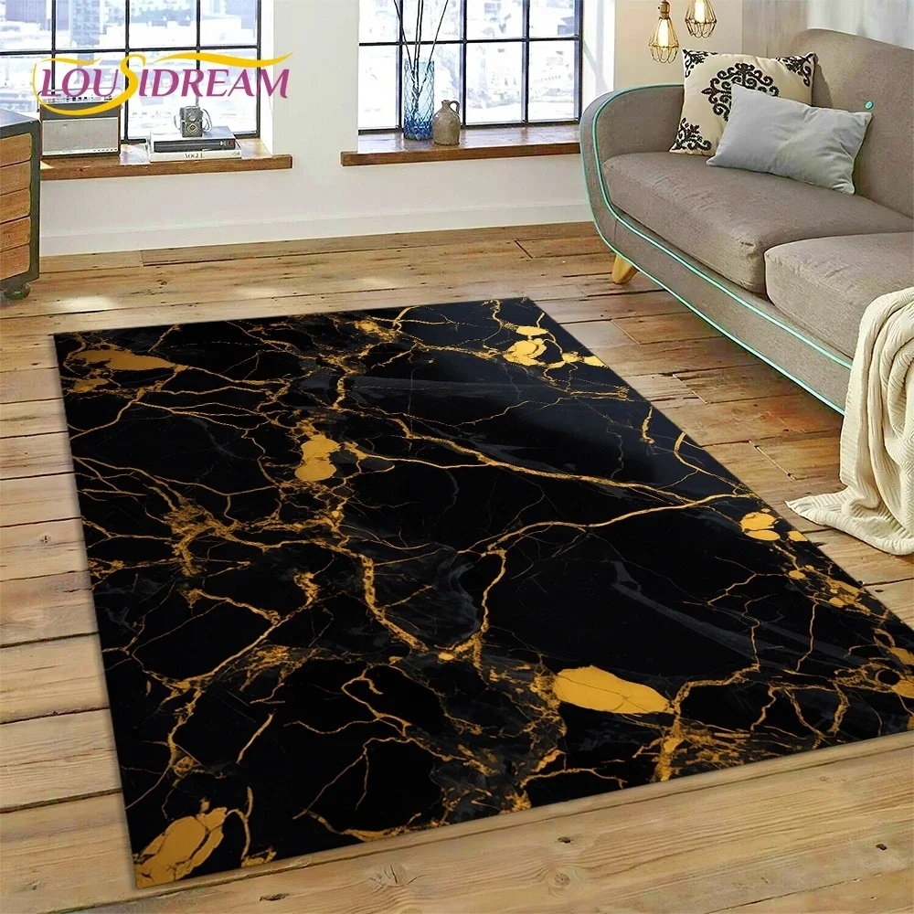 Luxurious Green Gold  Colour Marble Dream Carpet Rug for Bedroom Living Room Sofa Decoration,Children Game Large Decor Floor Mat