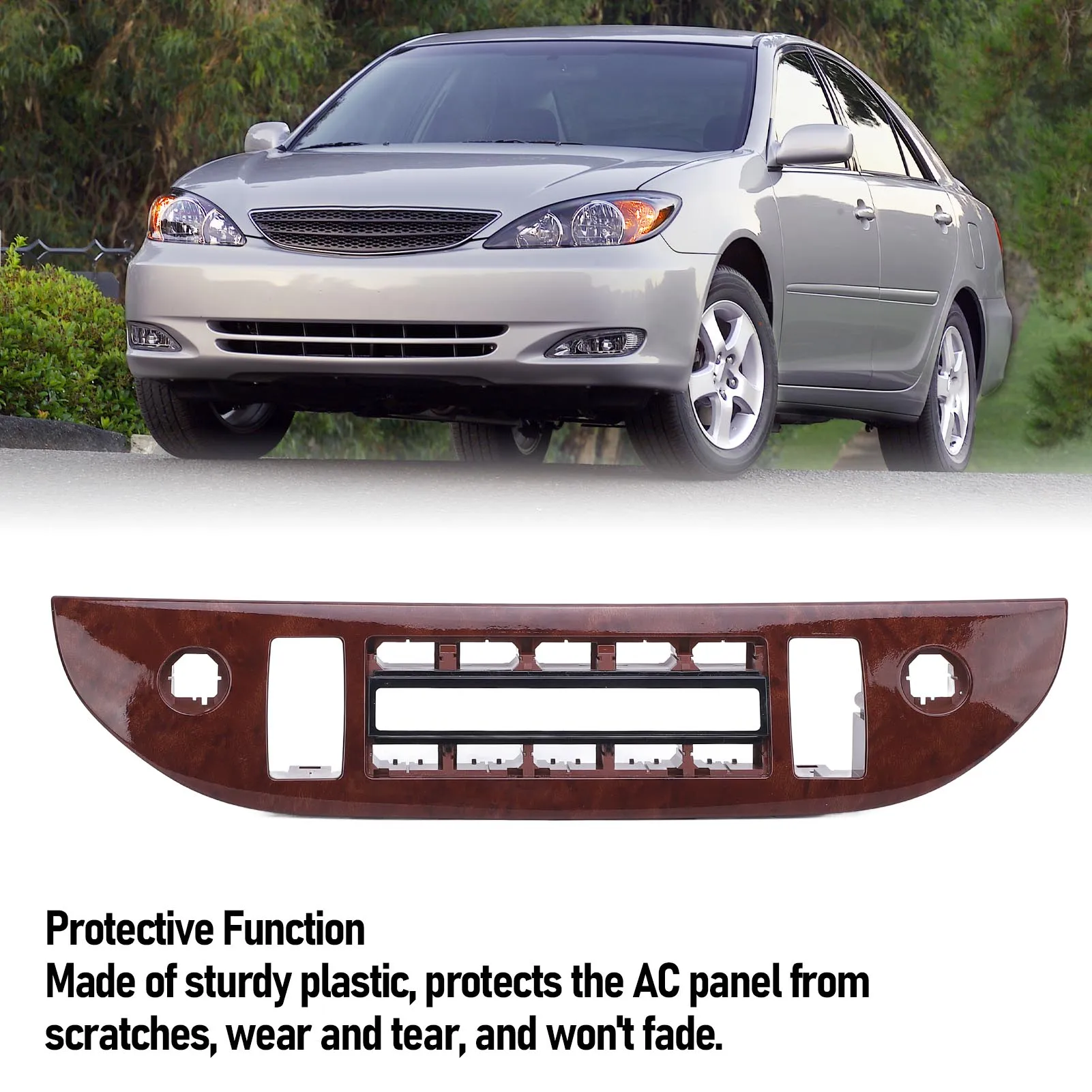 

AC Climate Control Panel Cover Trim Central Control Air Conditioning Switch Panel Cover Replacement for Camry XV30 2001-2006