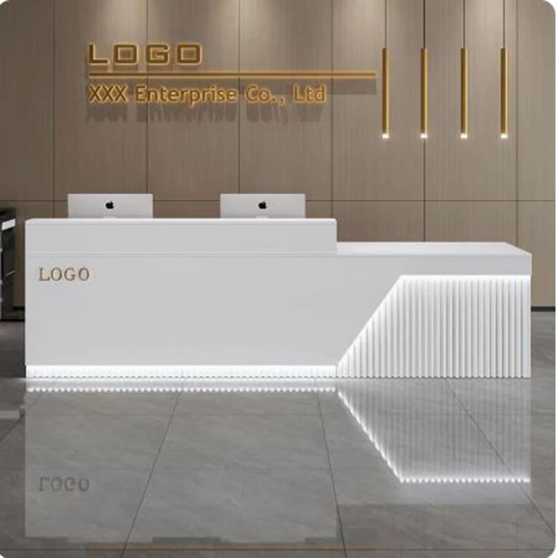 

Wooden Hotel Office Reception Desk Cashier Coffee Executive Counter Reception Desk Luxury Meuble Caisse Commercial Furniture