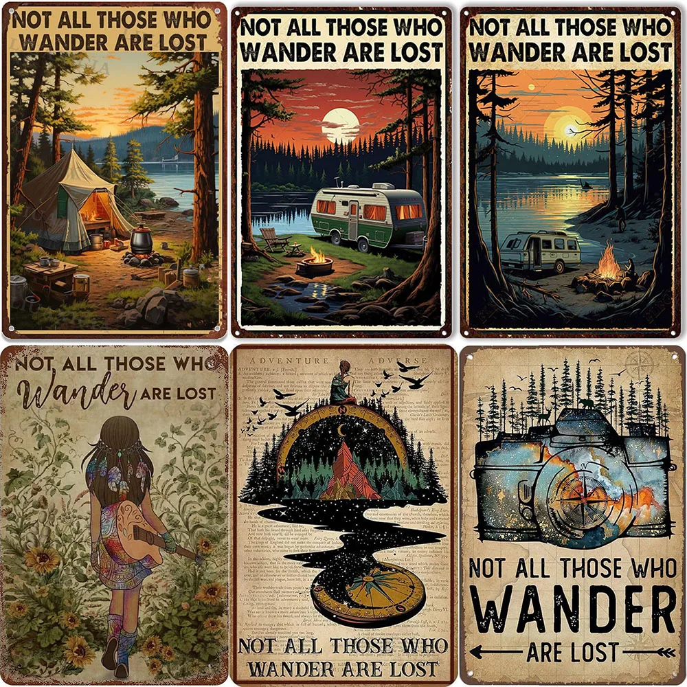 Vintage Metal Tin Signs Not All Those Who Wander Are Lost For Home Cave Garage Bar Wall Decoration 8.00