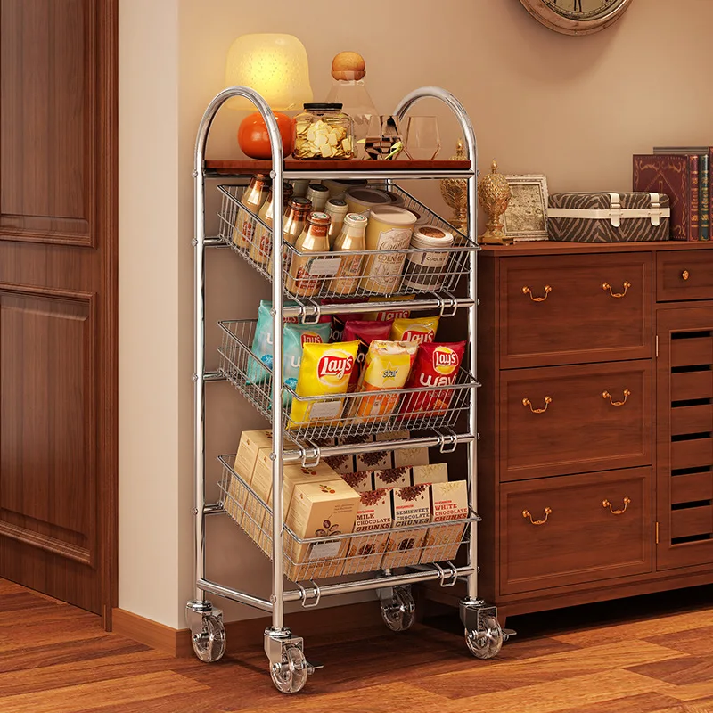 

Hxl sofa side table snack cart storage rack mobile coffee table