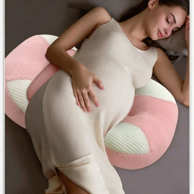 U Shaped Waist Support Pillow Soft Breathable Skin friendly Side Sleeping Belly Support Pillow For Maternity Nursing Sleeping