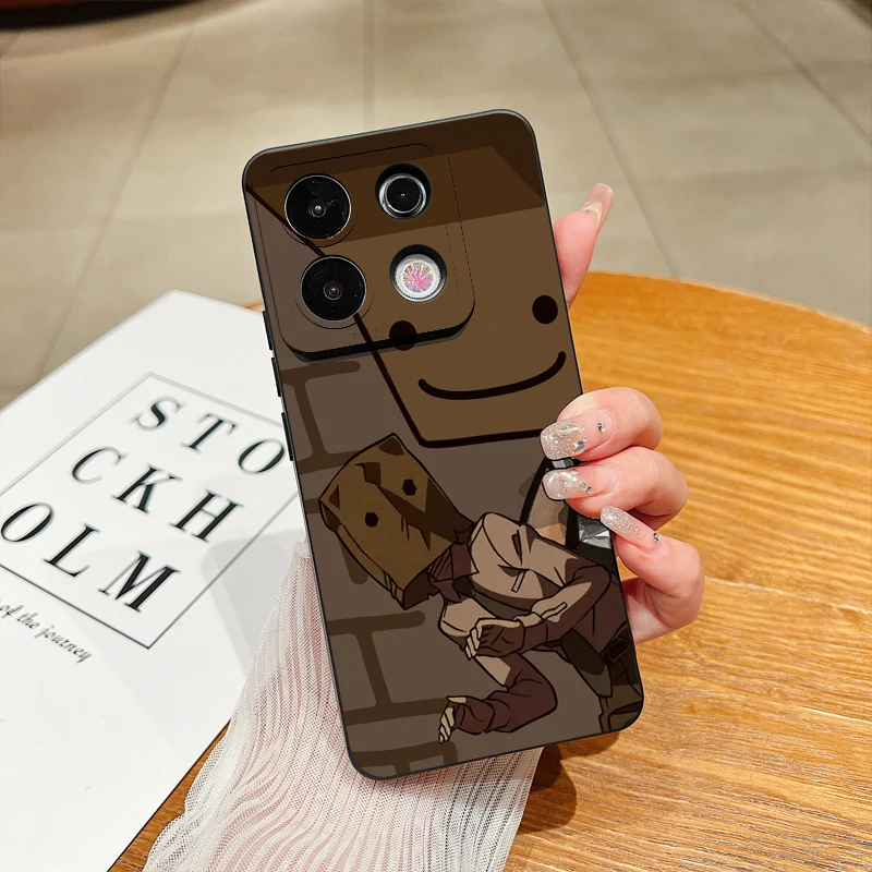 Cartoon Box Man Pattern Silicone Case For Xiaomi Redmi Note 13 12 Pro Plus 12S 11S 11 10S 10 Redmi 12 13C Shockproof Soft Cover