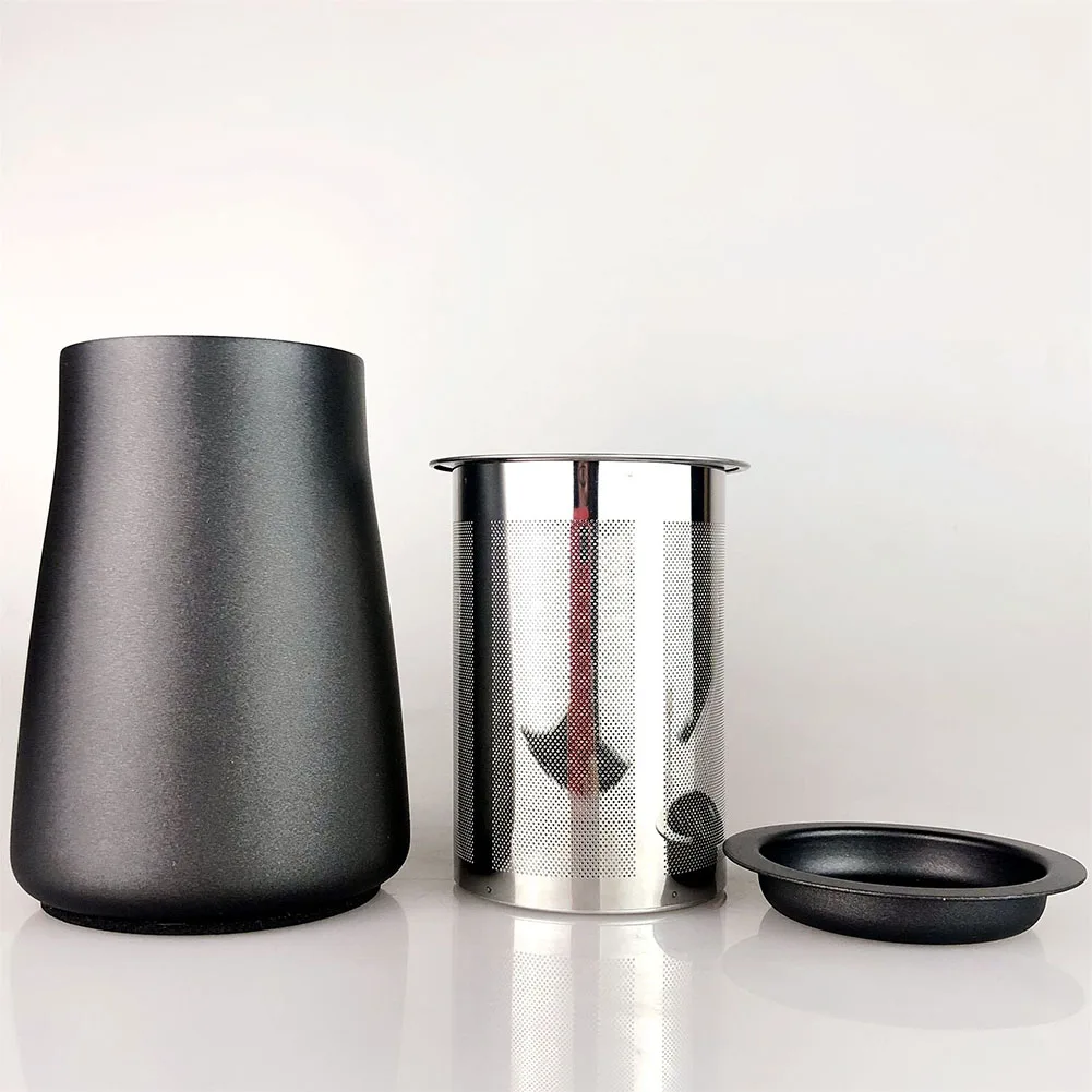 Manual brewing coffee grounds filter with stainless steel construction optimized for aroma and flavor enhancement