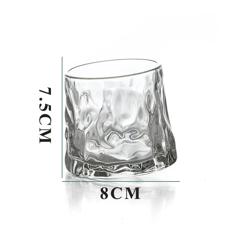 200ML Whiskey Glass Cup Novelty Rotatable Barware Old Fashioned Wine Glass Coffee Cup for Liquor Scotch Bourbon Bar Drinkware