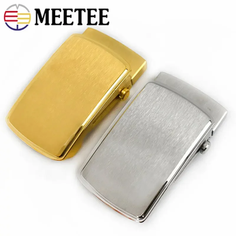 Meetee 1Pc 36mm/39mm Stainless Steel Belt Buckle Toothless Roller Automatic Buckles Head for Men Belts Clasp DIY Leather Crafts