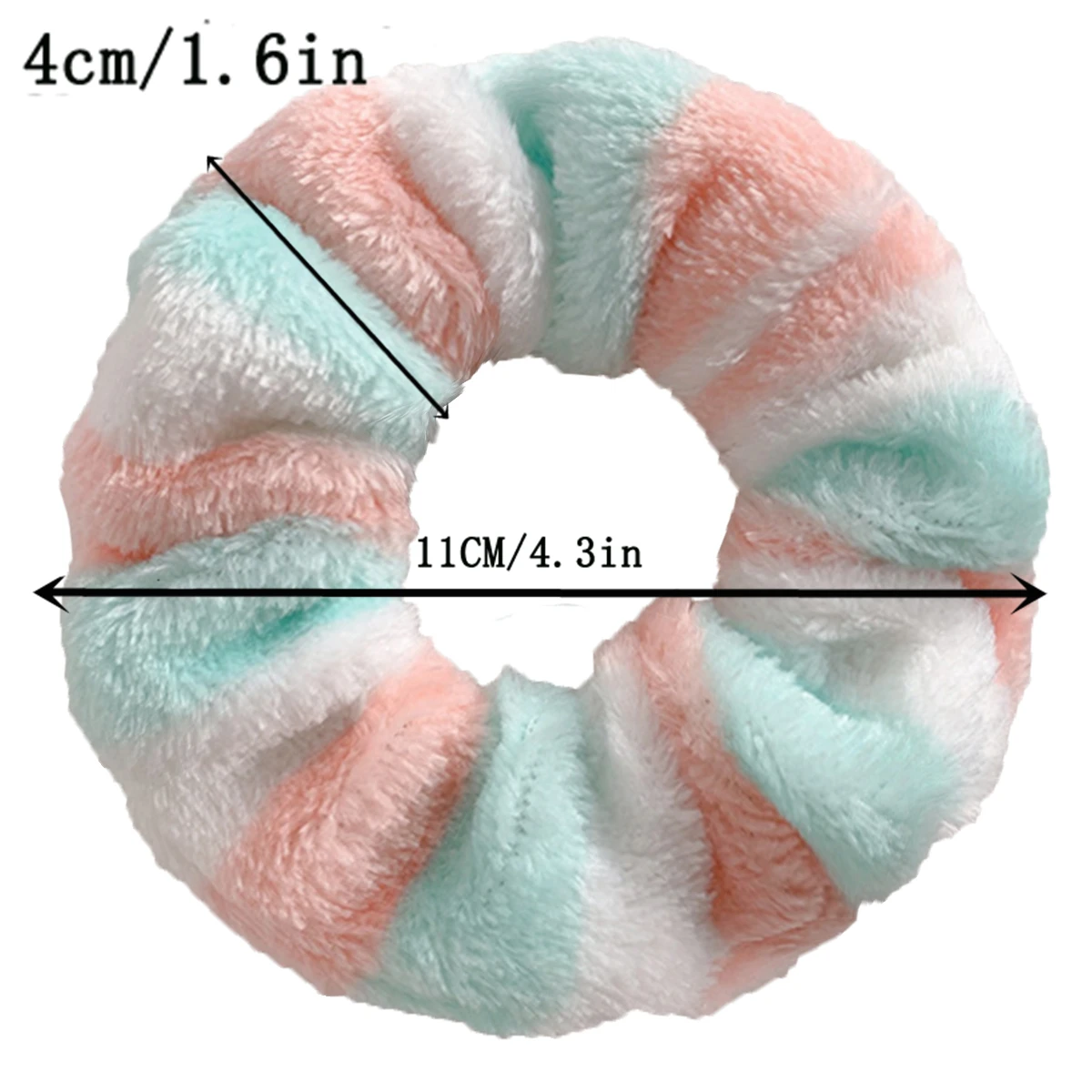 5pcs/lot Hair Scrunchies Furry Elastic Band Women Girl Ponytail Holder Accessories Plush Faux Fur Soft Colorful Patch Warm